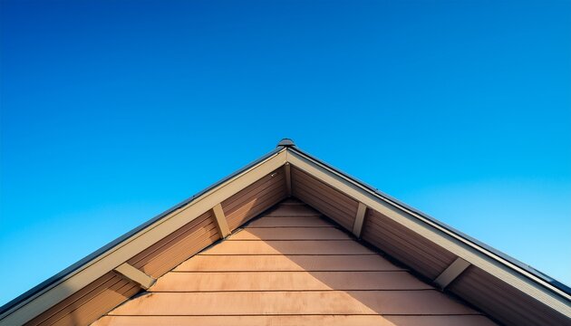 gable roof against a clear blue sky
