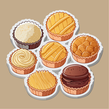 Assortment of Sweet Pastries and Desserts