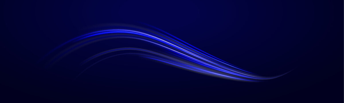 Color sparks form spiral wave in dark abstract space. Neon light trails move in smooth circular motion. Futuristic glow creates speed illusion effect.