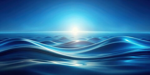 Obraz premium Serene Ocean Waves Under a Bright Sky Abstract Blue Water Surface with Gentle Undulations and Glimmering Light