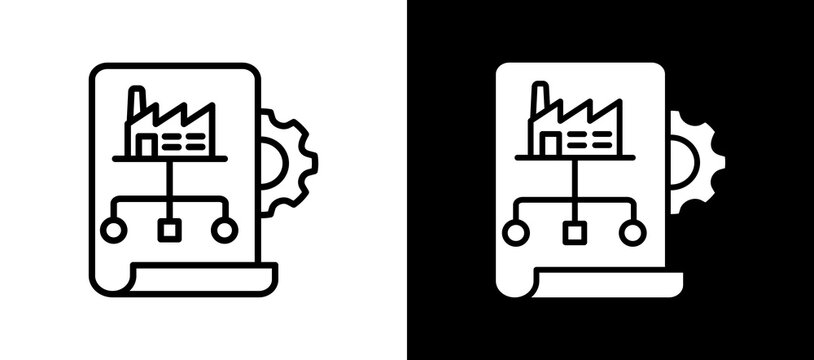 Factory Workflow whiteblack icon