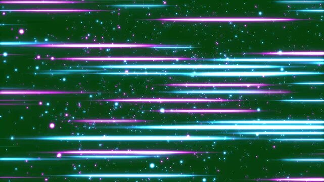 Left to right horizontal anime speed line moving on green screen background. fast speed neon glowing flashing lines streaks, seamless recurring speed line background. 4K video animation