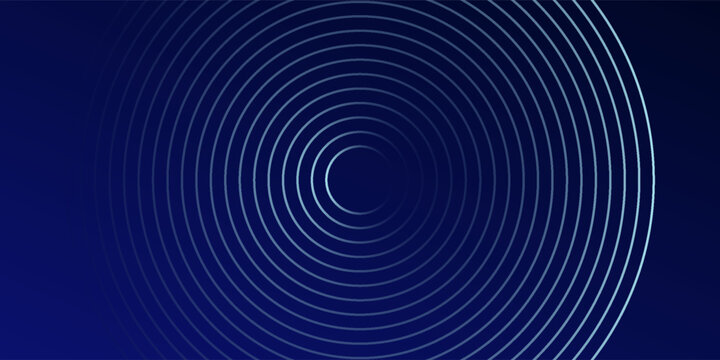 Blue abstract background with glowing circles. Swirl circular lines pattern. Geometric spiral. Twirl element. Modern graphic design. Futuristic technology concept. circle vector ilustration