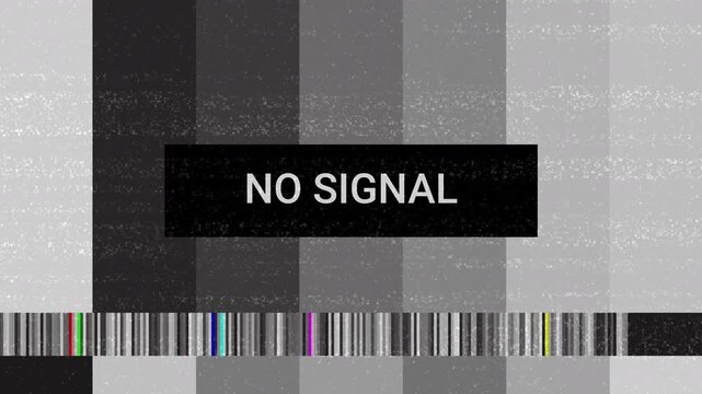 Vintage Television Screen Displaying No Signal Static.