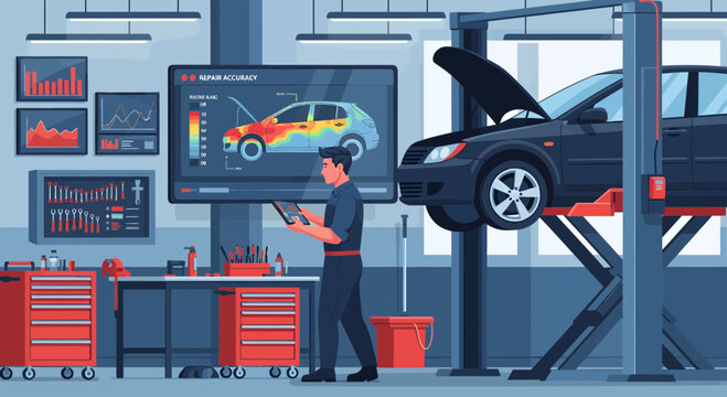 Mechanic working on a car 12.