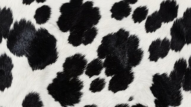 Black and White Cowhide Fur Texture Background