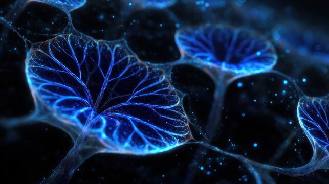Abstract glowing floral structures