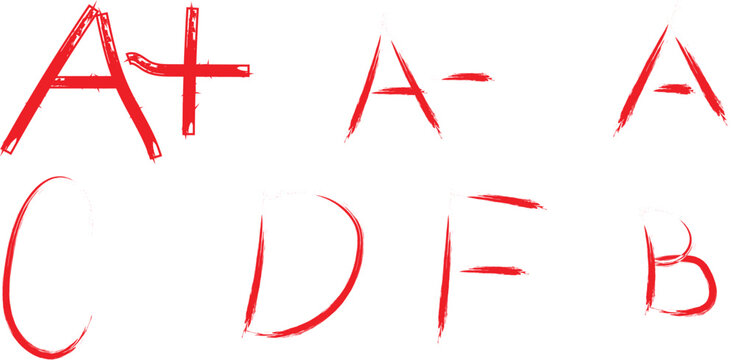 Red blood splatter letter grades academic design