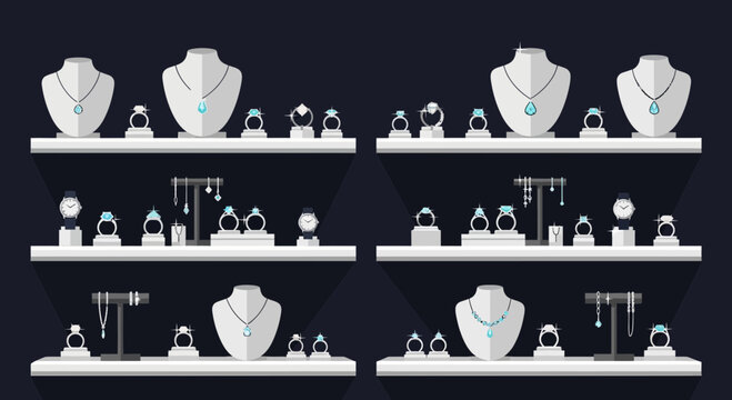 Variety of jewelry on display 2.