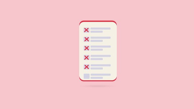 Negative Checklist Errors Failure Warning Incorrect Tasks Business Mistakes Concept