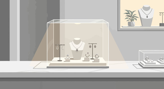 Diamond Necklace on Display Stand Alone.