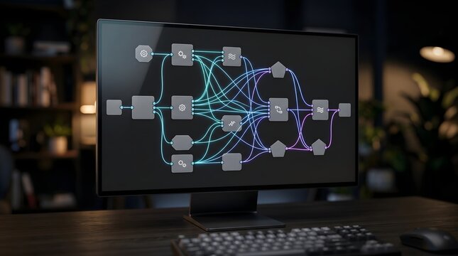 Complex Generative AI Node Workflow Interface Screen