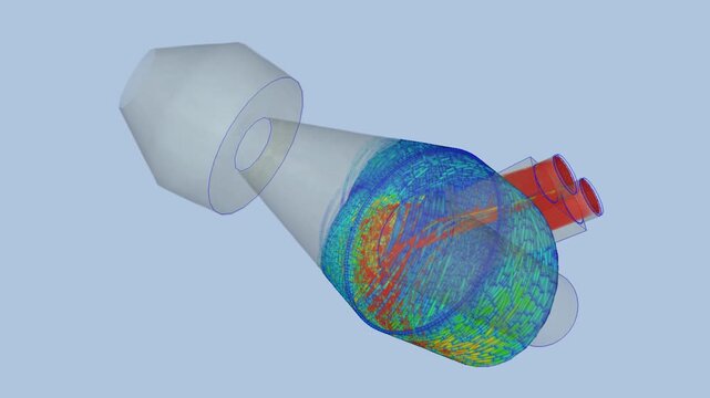 CFD simulation Computational fluid dynamics - Cyclone airflow simulation