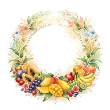 Frut background frame concept in illustration.