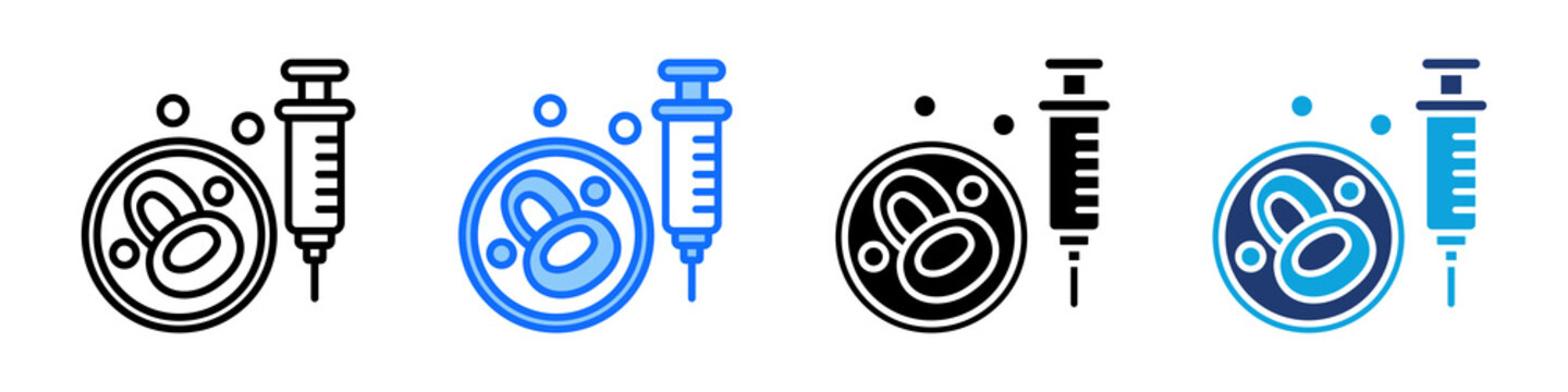 Stem Cell Icon Set Multi Style Vector Illustration