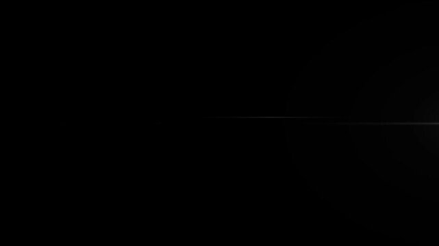 Abstract blue white starburst optical lens flare animation with flickering rays, dynamic light streaks, futuristic glow overlay, volumetric shine effect on deep black background 4K