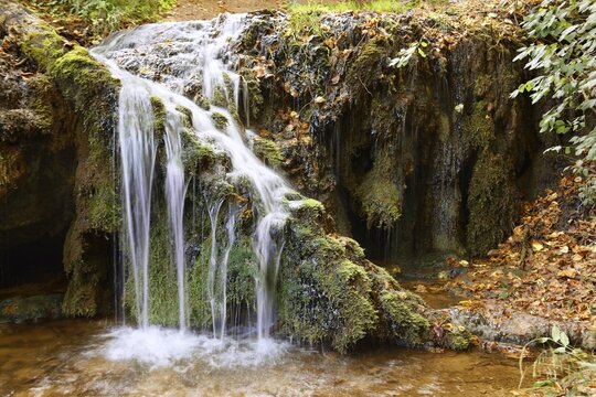 Harnbacher waterfall, near wasteland Harnbach, district of Hartenstein, Middle Franconia, Hersbrucker Alb, Franconia, Bavaria, Germany