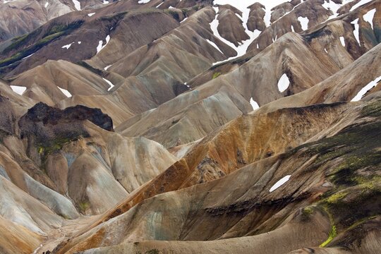 Coloured Rhyolite Mountains, Landmannalaugar, Highlands, Iceland