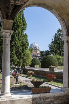 Cloister Garden, Cemetery Island San Michele, Venice, Italy