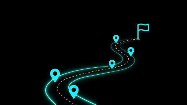 Milestone flag icon for business development roadmap and strategic project goal setting concept on the transparent background. Motion graphics of milestone and goal achievement idea.4k video