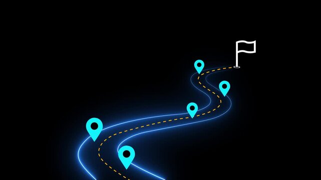 Milestone flag icon for business development roadmap and strategic project goal setting concept on the transparent background. Motion graphics of milestone and goal achievement idea.4k video