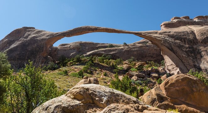 Natural Arch Landscape Arch, Arches National Park, Moab, Utah, USA