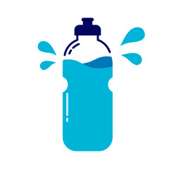 Blue water bottle splash icon simple illustration  © Ricebowl 