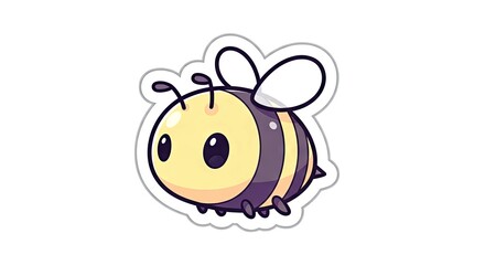 Fototapeta premium Cartoon bee character with big eyes and cute smile 