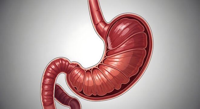 Human large intestine anatomy illustration.