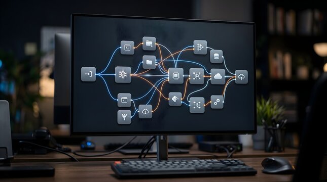 Complex Generative AI Node Workflow Interface Screen