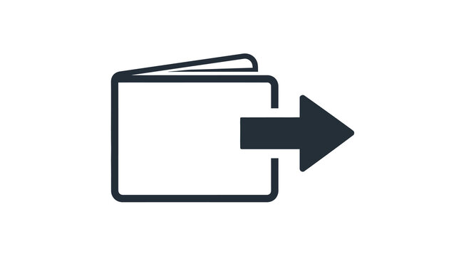 Wallet icon with outgoing arrow symbol