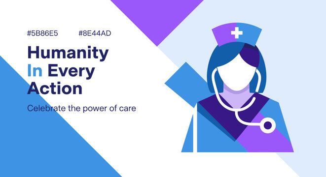 Empowering humanity through compassionate care A vibrant illustration celebrating the essential role of healthcare professionals and the spirit of selfless service