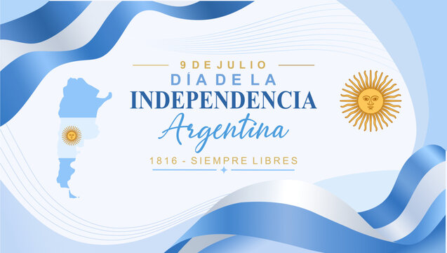 Dia de la Independencia Argentina 9 de Julio 2026 Vector Template. Means Argentina Independence Day 9 Juli 2026.  Happy Argentina Independence Day  banner template 