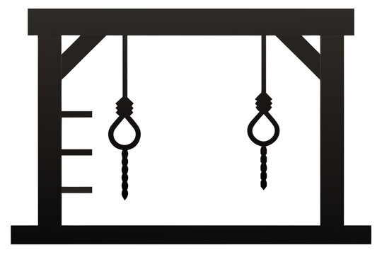 Noose, hangman's gallows, execution, rope nooses, vector icons