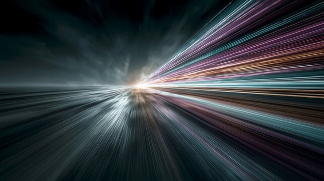 Abstract light trails and motion blur speed background with no people