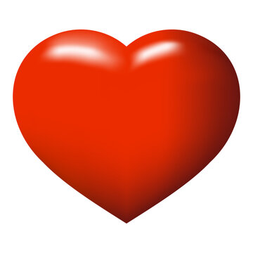 Red Gradient Mesh Heart Shape vector illustration