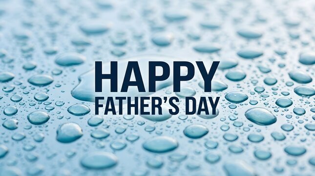 Happy father's day text over water droplets celebratory greeting for dad holiday concept
