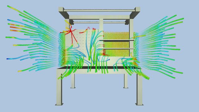 CFD simulation Computational fluid dynamics - working table airflow simulation