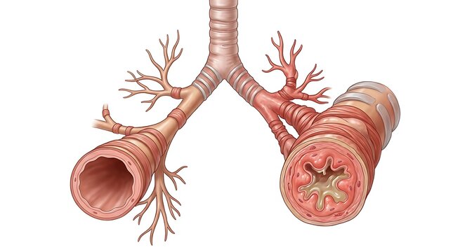 Asthma Bronchial Airway Inflammation Medical Illustration