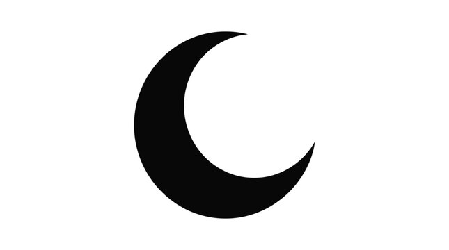 Crescent moon shape in black silhouette
