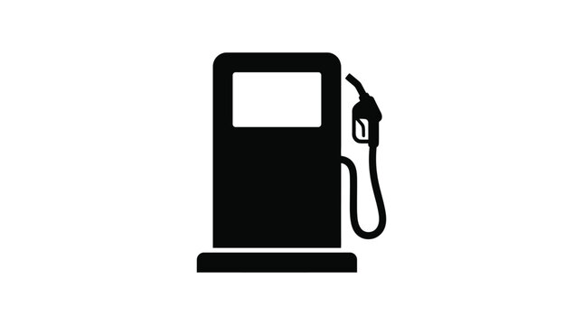 Gas pump silhouette on a white background simple black fuel station outline silhouette