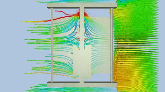 CFD simulation Computational fluid dynamics - working table airflow simulation