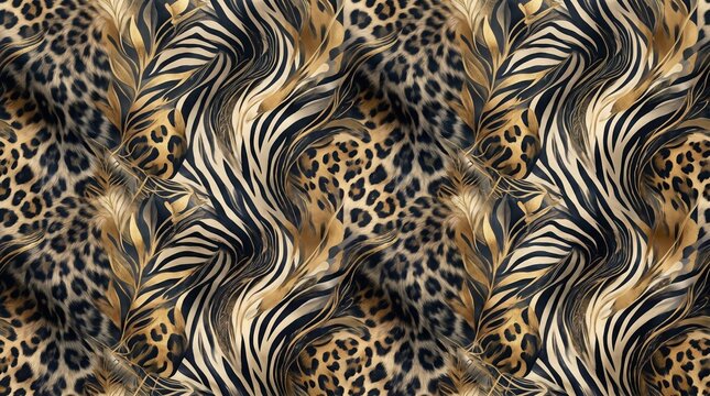 Abstract zebra and leopard camouflage pattern