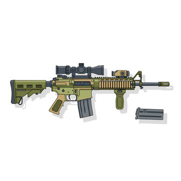 Customized Camouflage Assault Rifle with Accessories