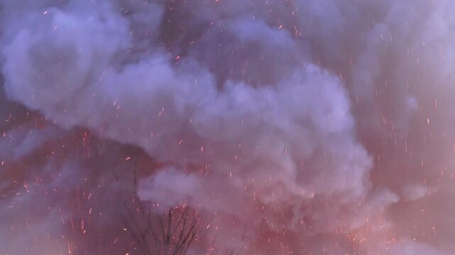 Heavy smoke in the sky