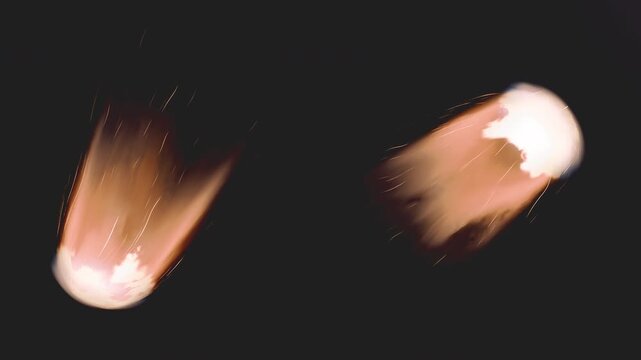 Fiery Reentry Trail Loop Animation on Transparent