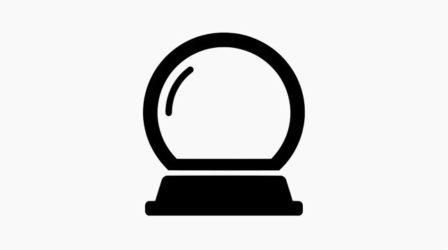 A simple black icon of a crystal ball on a stand evokes a sense of mystery and fortune-telling.