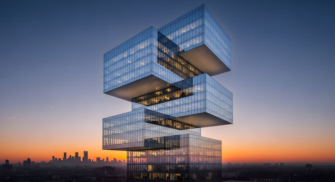 Modern Office Building Architecture Design.