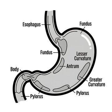 Anatomy of the Human Stomach Diagram.