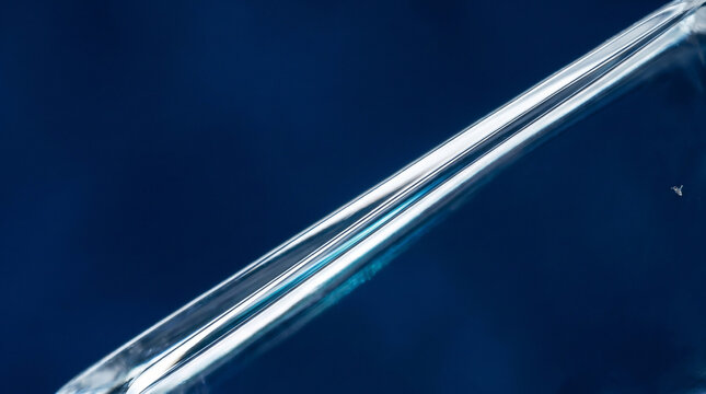 Razor‑Sharp Diagonal Stress Fracture in Flawless Glacier Ice &ndash; Clean Split Macro &ndash; Strategic Pivot Texture &ndash; Directional Gridded Softbox Light